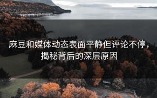 麻豆和媒体动态表面平静但评论不停，揭秘背后的深层原因
