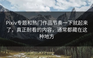 Pixiv专题和热门作品节奏一下就起来了，真正耐看的内容，通常都藏在这种地方