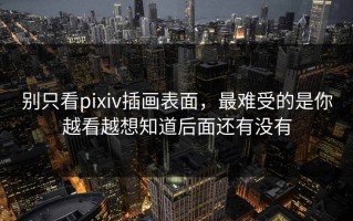 别只看pixiv插画表面，最难受的是你越看越想知道后面还有没有
