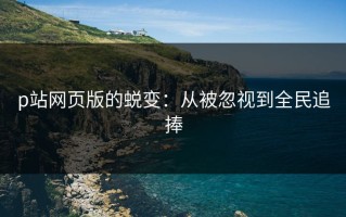 p站网页版的蜕变：从被忽视到全民追捧