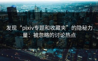 发现“pixiv专题和收藏夹”的隐秘力量：被忽略的讨论热点