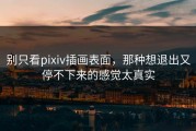 别只看pixiv插画表面，那种想退出又停不下来的感觉太真实