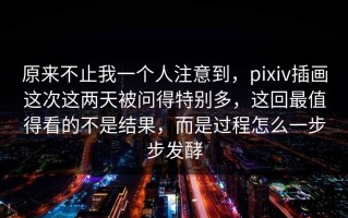 原来不止我一个人注意到，pixiv插画这次这两天被问得特别多，这回最值得看的不是结果，而是过程怎么一步步发酵