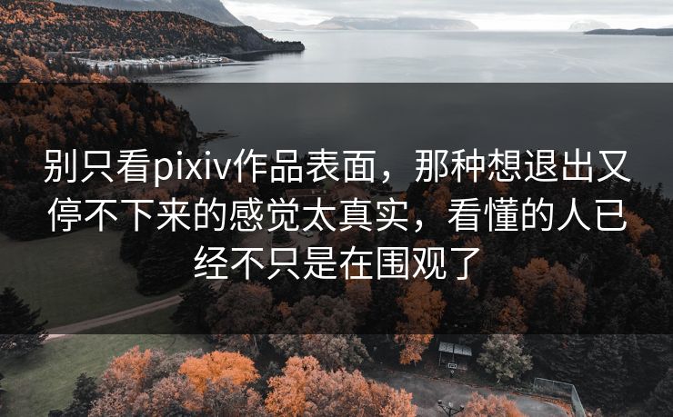 别只看pixiv作品表面，那种想退出又停不下来的感觉太真实，看懂的人已经不只是在围观了-第1张图片-p站影视站 | p站镜像热门视频