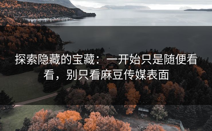 探索隐藏的宝藏：一开始只是随便看看，别只看麻豆传媒表面-第1张图片-p站影视站 | p站镜像热门视频