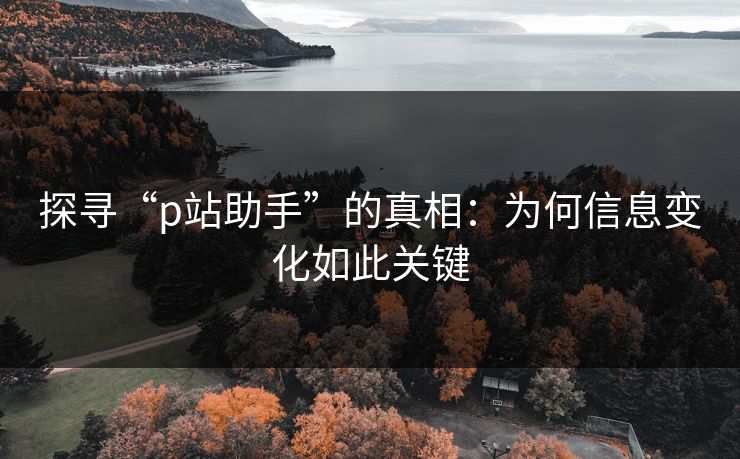 探寻“p站助手”的真相：为何信息变化如此关键-第1张图片-p站影视站 | p站镜像热门视频