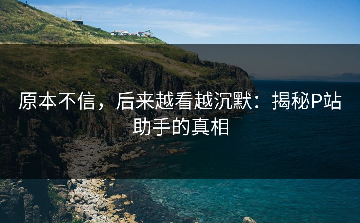 原本不信，后来越看越沉默：揭秘P站助手的真相