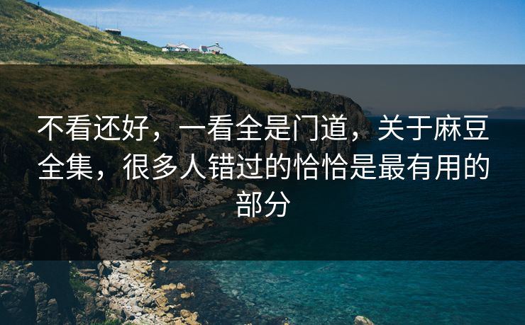 不看还好,一看全是门道,关于麻豆全集,很多人错过的恰恰是最有用的部分-第1张图片-p站影视站 | p站镜像热门视频 不看还好,一看全是门道,关于麻豆全集,很多人错过的恰恰是最有用的部分-第1张图片-p站影视站 | p站镜像热门视频